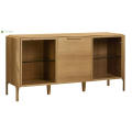 Light Walnut Solid Wood Dining Side Cabinet